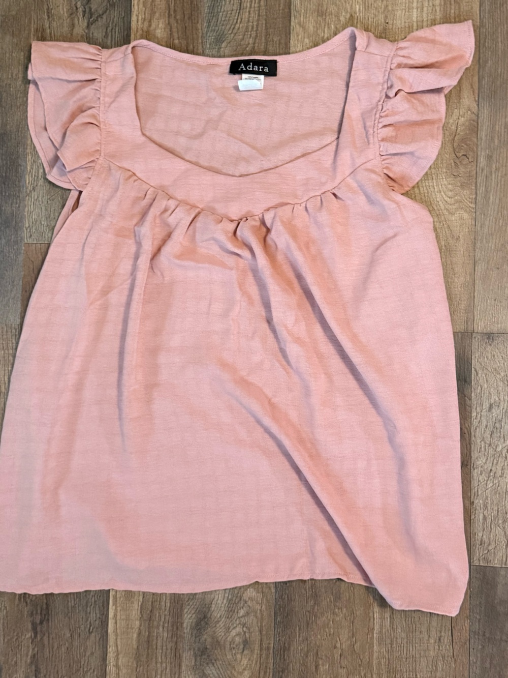Adara Blush Pink Ruffle Sleeve Babydoll Top - •Size M•